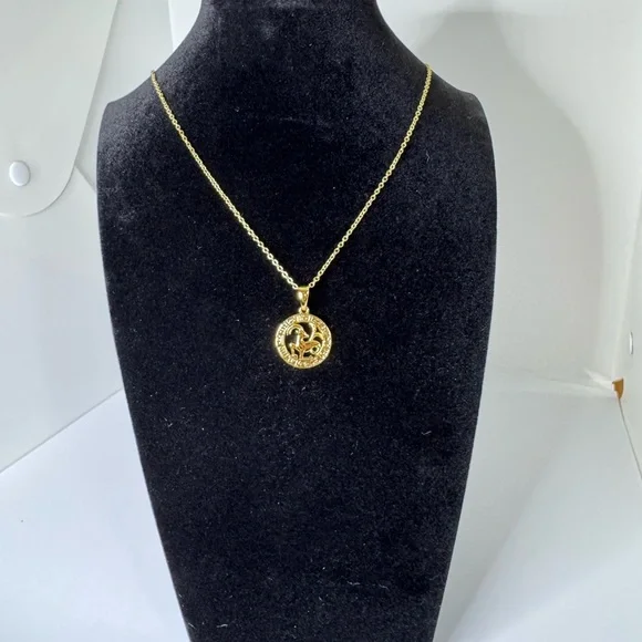 Gold Zodiac Capricorn Pendant Necklace - Picture 2 of 5